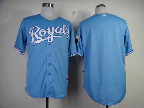 Royals Blank Light Blue Cool Base Stitched MLB Jersey - Click Image to Close
